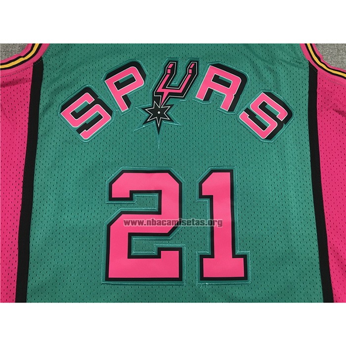 Camiseta San Antonio Spurs Tim Duncan NO 21 Mitchell & Ness 1998-99 Verde